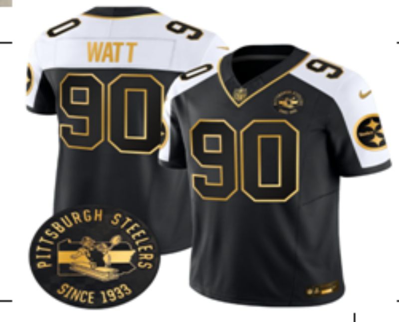 Men 2025 Pittsburgh Steelers #90 Watt black Third Generation Nike Limited NFL Jersey style 01->seattle seahawks->NFL Jersey